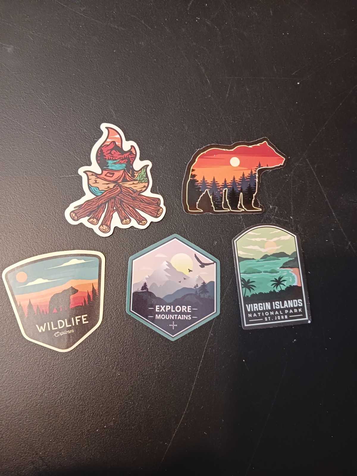 25 New Outdoors-Themed Vinyl Stickers Hiking, Camping, Bigfoot…Lot 1 of 2