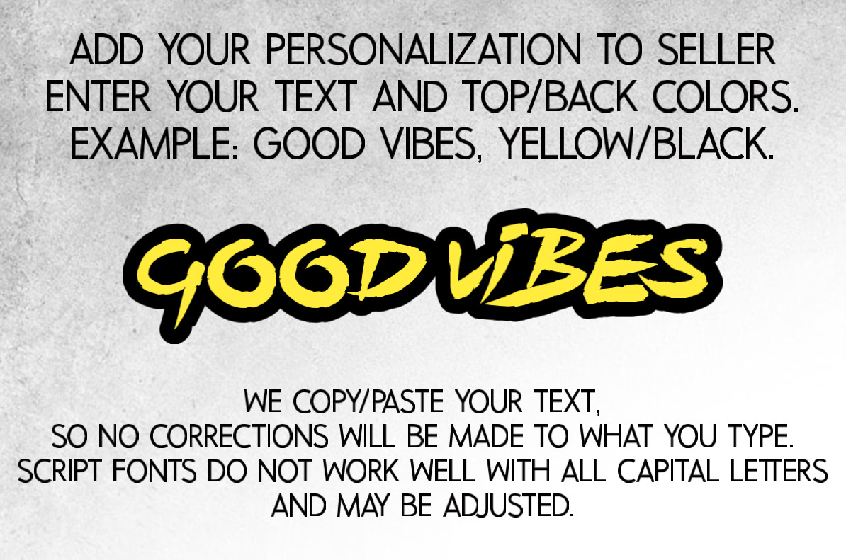 Custom Text Badge – Type Your Own – Lightning Font – Custom Acrylic Emblem