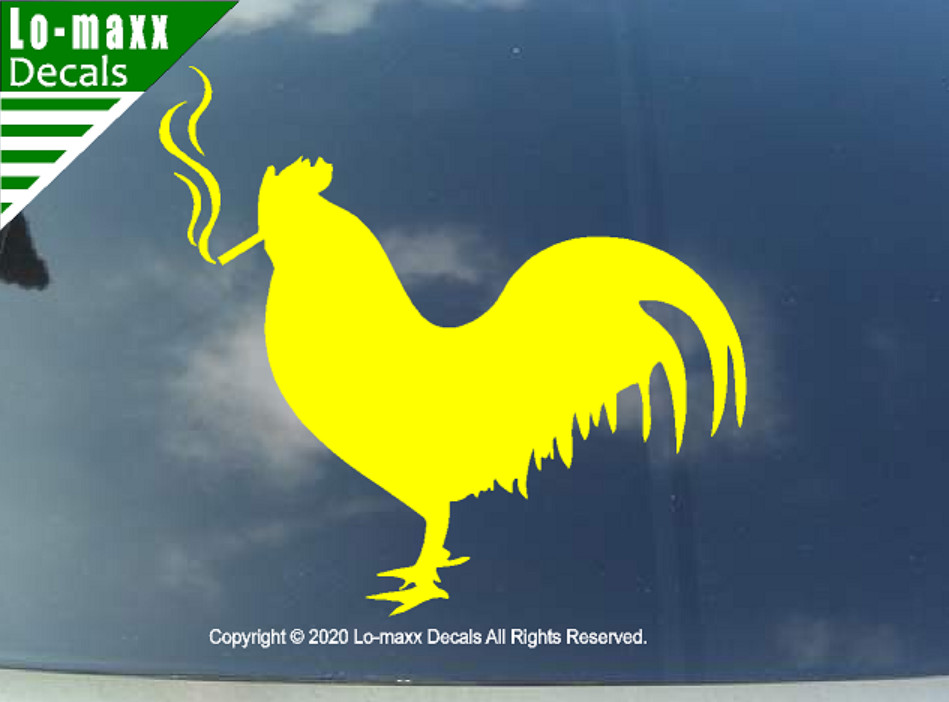 Smoking Chicken Rooster Country Farm Truck Car Funny Novelty Die Cut Vinyl Decal