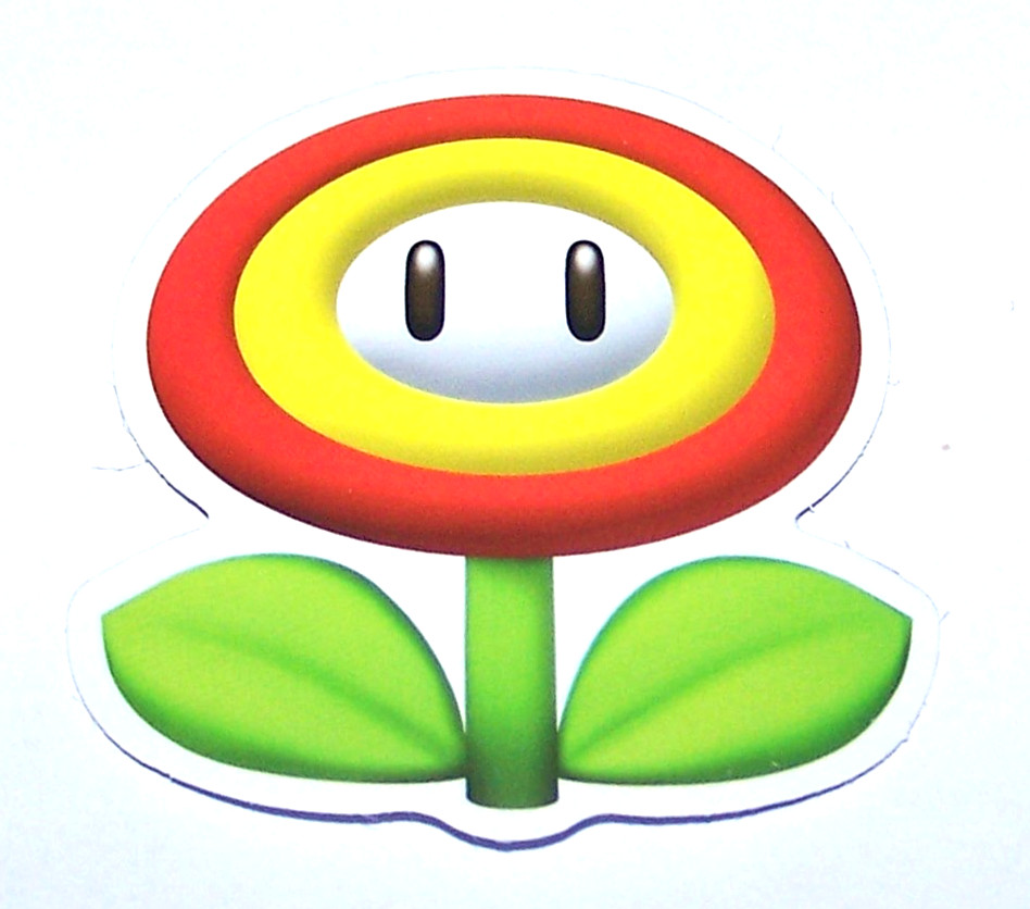 Super Mario Bros Cut Sticker Decal Movie Nintendo Video Game FIRE FLOWER