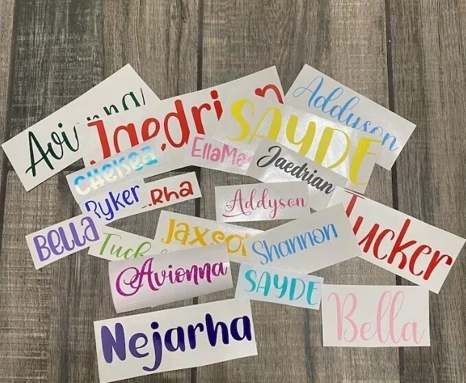 Custom Personalized Vinyl Lettering Name Decal Sticker Car Window Tumbler Flask