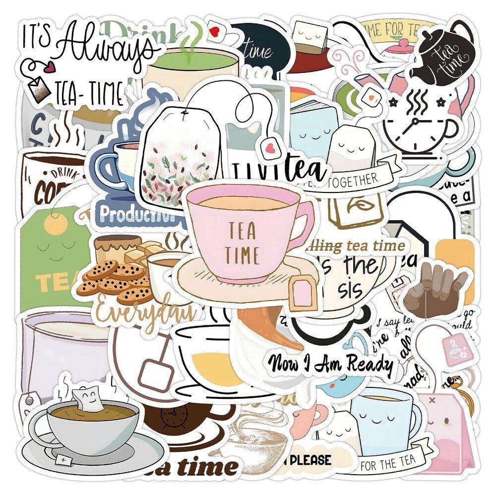 10 Random Tea Time Stickers Food Drink Decals Laptop Hydro Yeti Free Shipping!