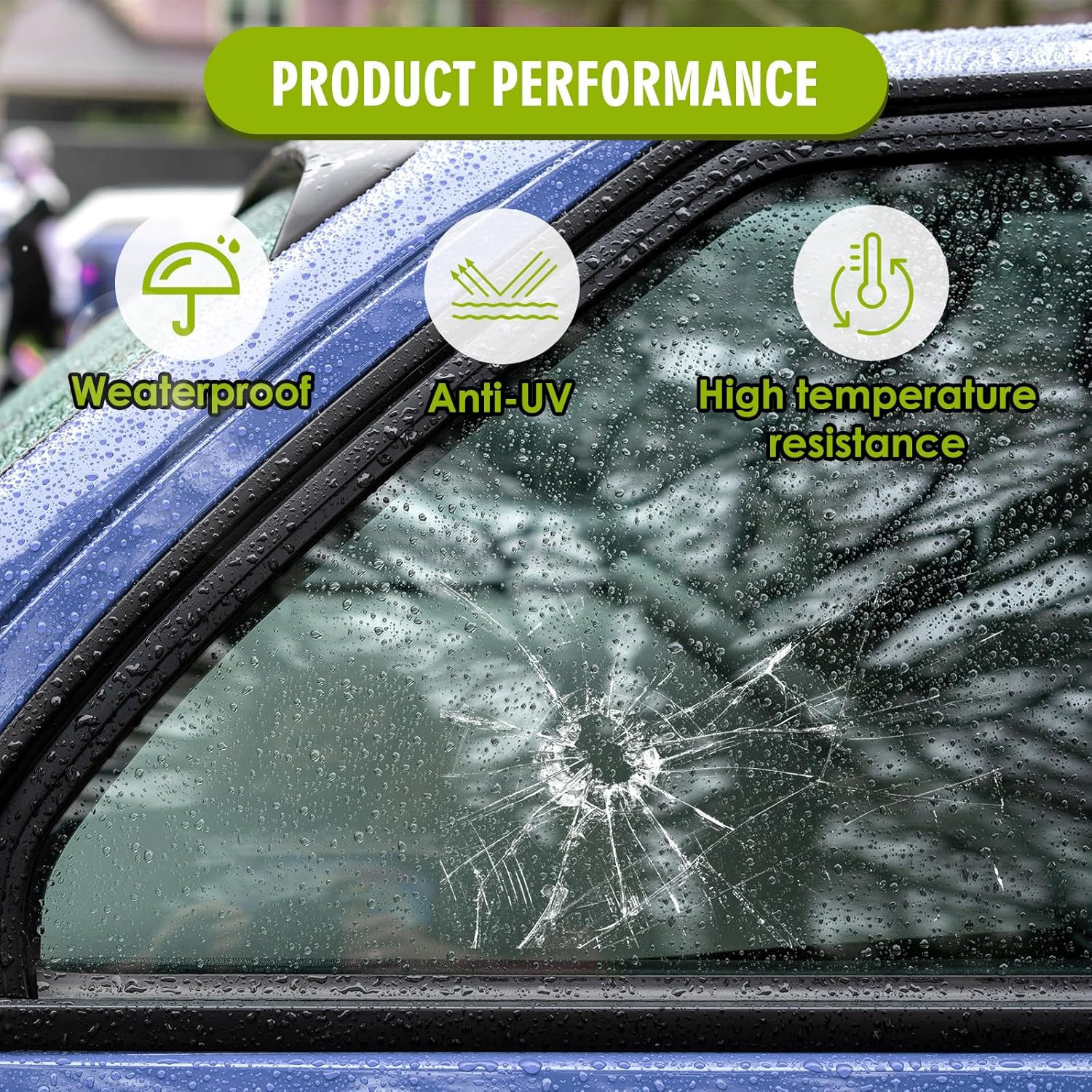 7.5" Broken Glass Decal – 3 Pack Waterproof Reusable Broken Screen Prank Sticker