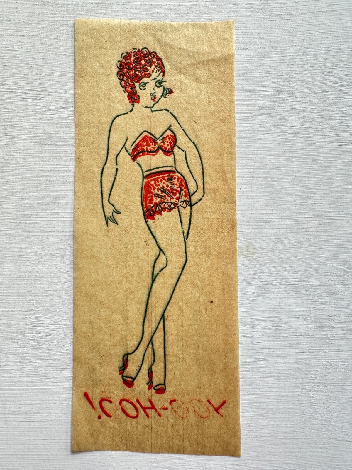 1940's Clothing Iron on Decal of Pinup Girl Yoo-Hoo