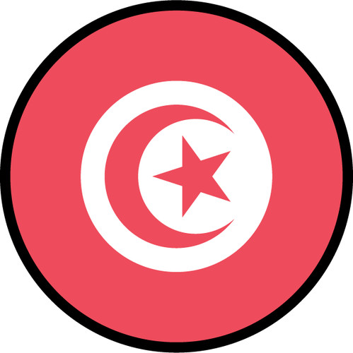 Tunisia Flag Circle Sticker Decal