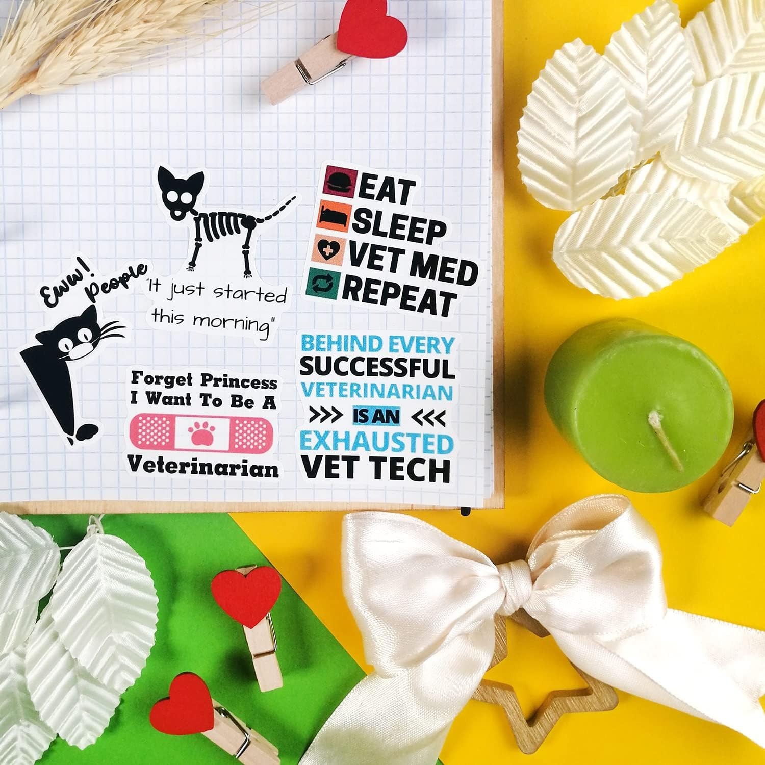 100 Count Veterinary Stickers – Humorous Decals for Vets & Pet Lovers