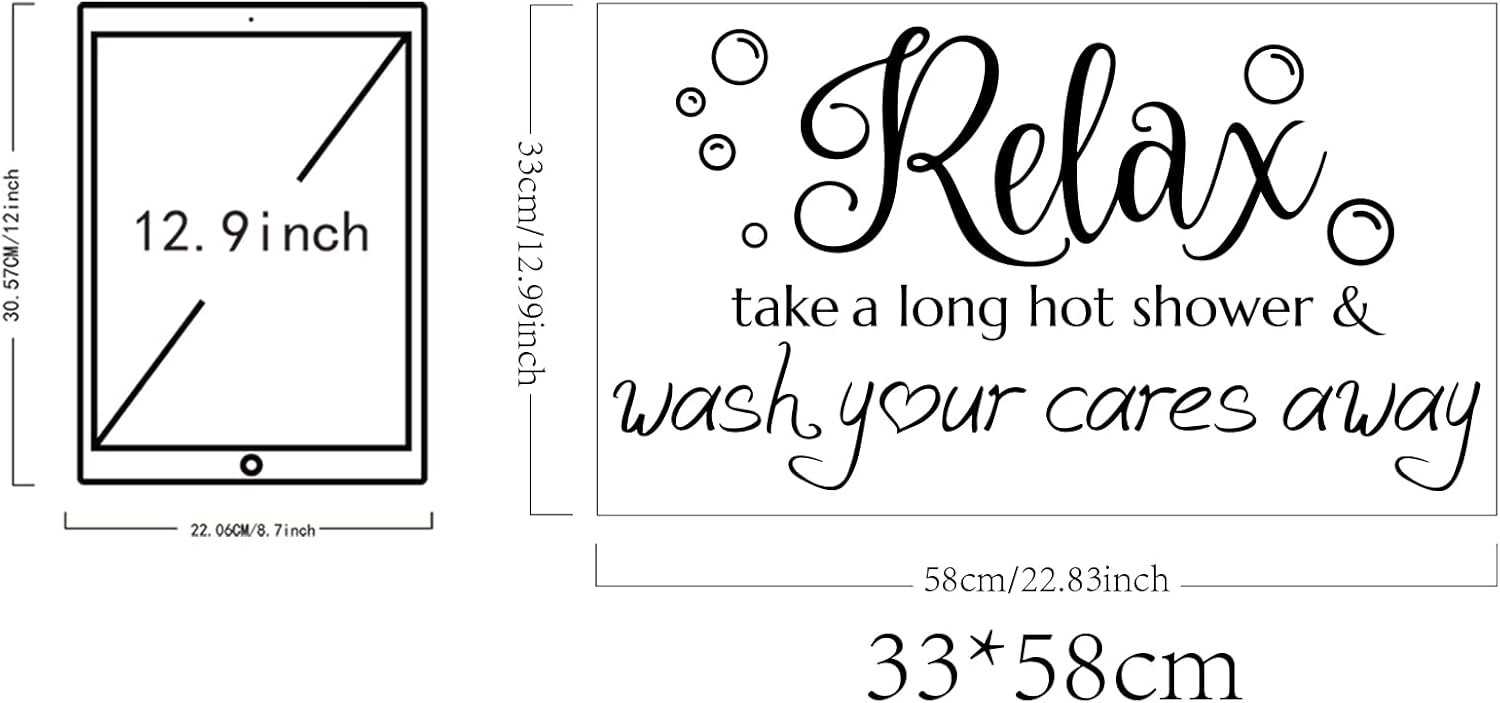 SUPERDANT Bathroom Wall Decals Relax Shower Door Bath