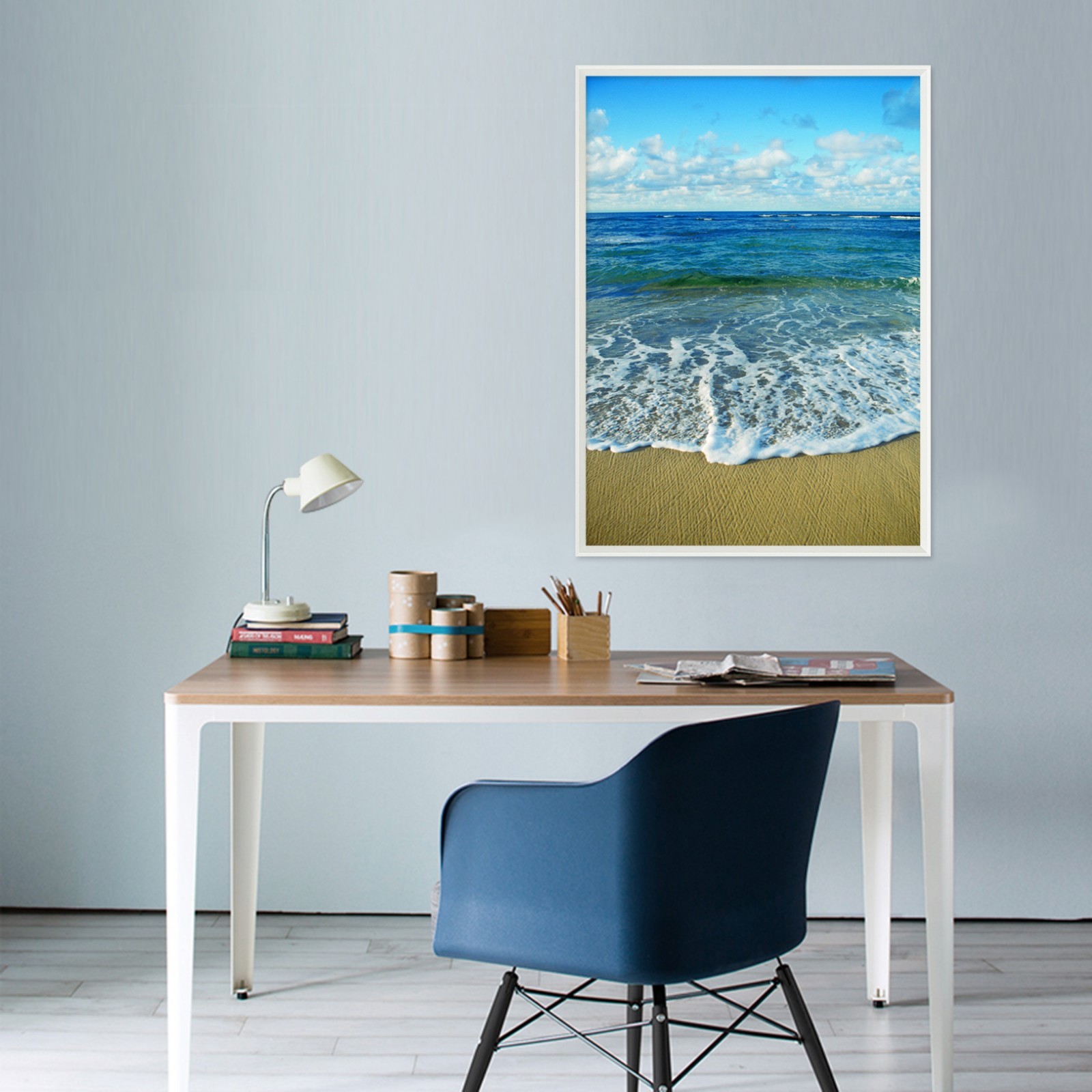 3D Blue Sky Waves 675 Fake Framed Poster Home Decor Print Painting Unique Art