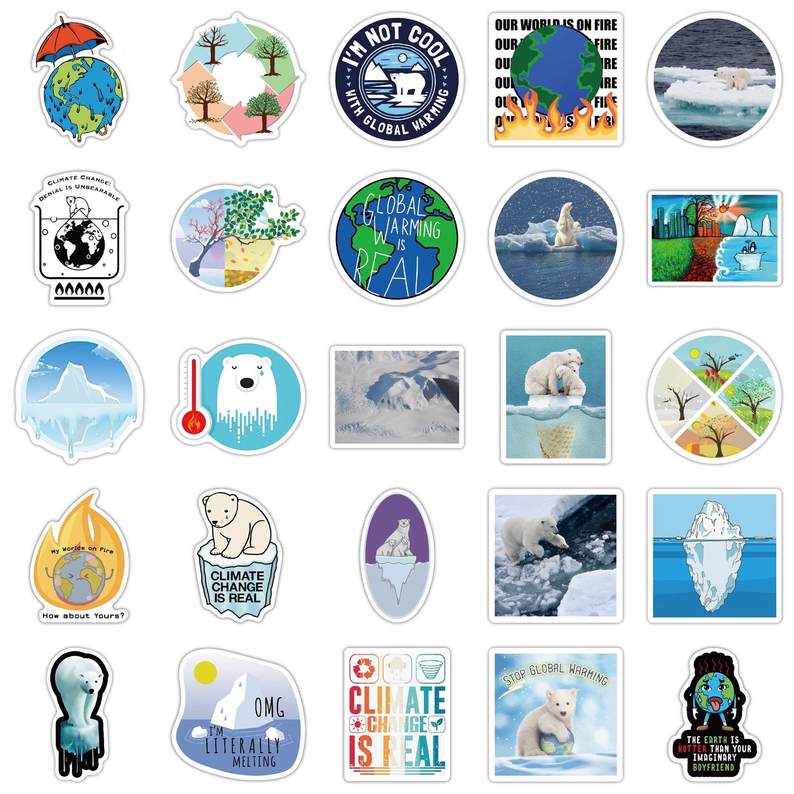 20 Random Climate Change Awareness Stickers Global Warming Decals Free Shipping!