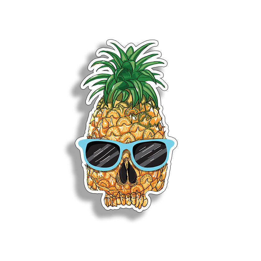 Pineapple Skull Cooler Sticker Decal