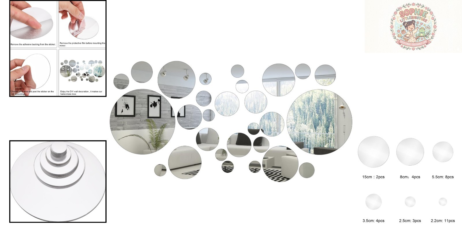 Brilliant 32-Piece Round Acrylic Wall Decals for Living Spaces – Anime Touch