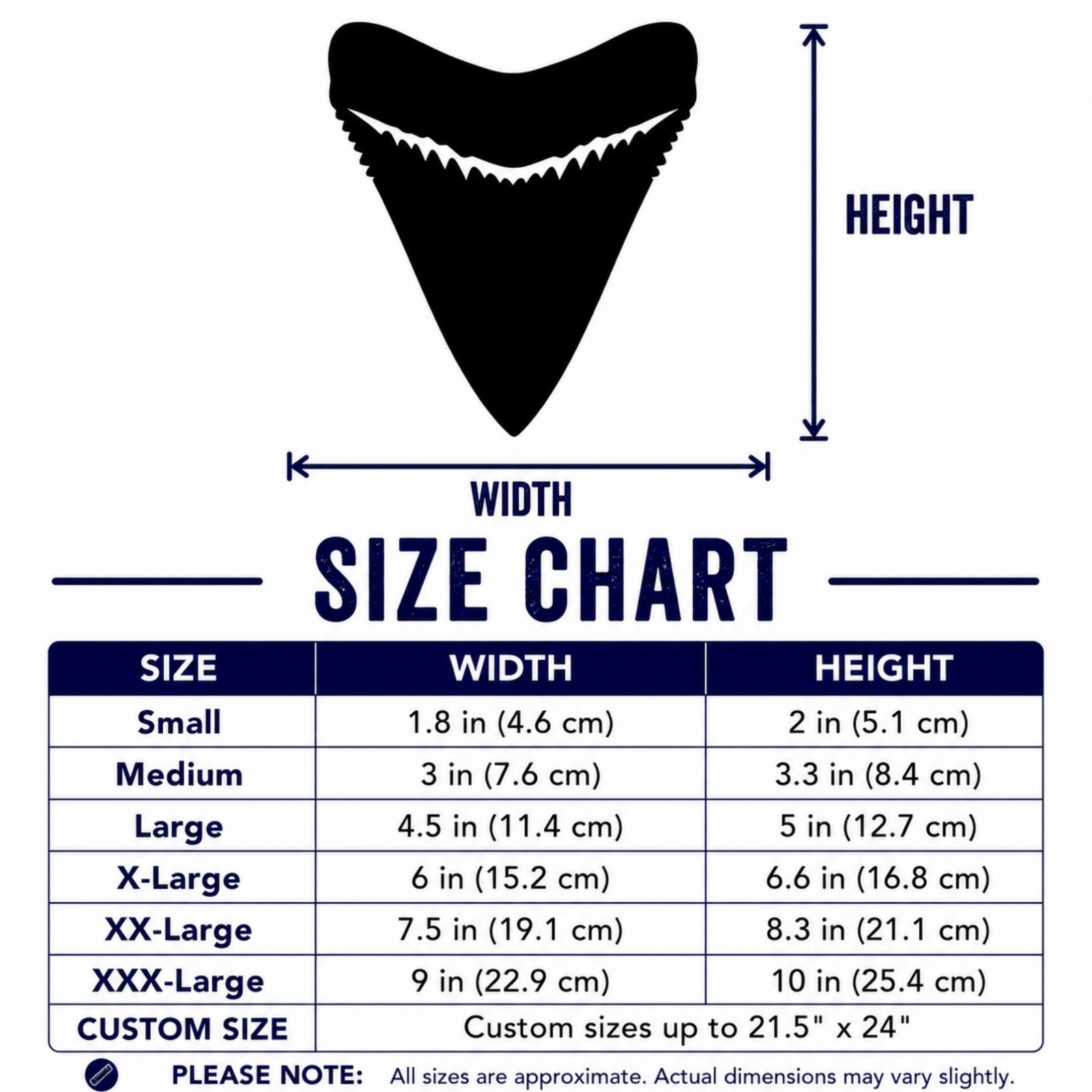 Shark Tooth Megalodon Teeth fossil Decal sticker Waterproof indoor outdoor