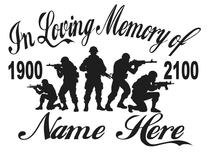 In Loving Memory Of – Army Soldier Sticker Decal Military Memorial Personalized
