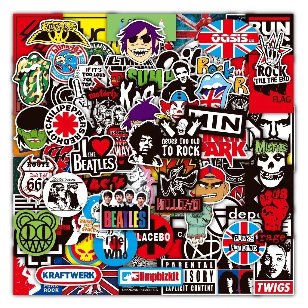 100PCS Rock Band Stickers Lot Punk Music Heavy Metal Bands Sticker Decal-USA