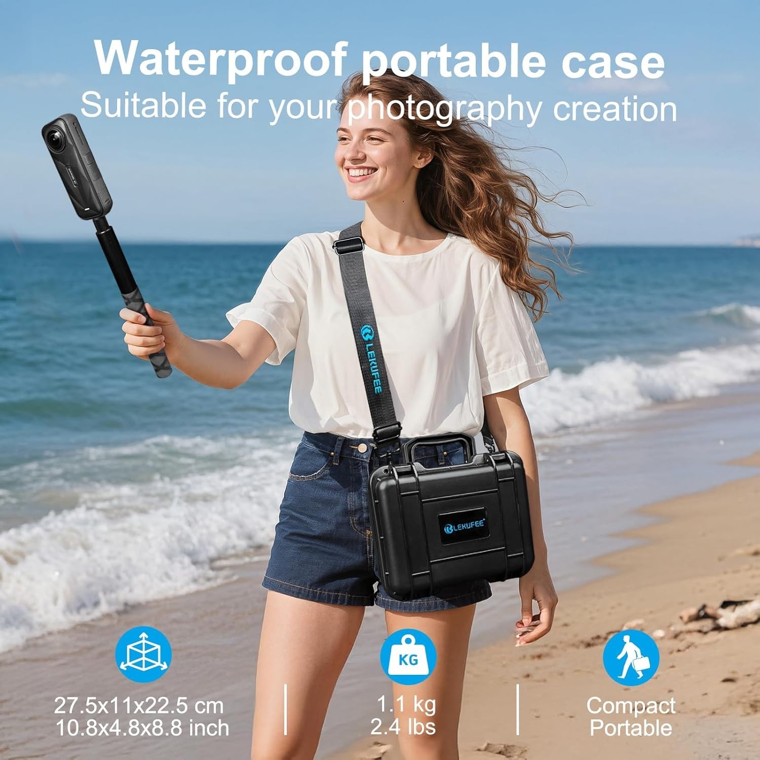 Waterproof Hard Case for Insta360 X5 X4 X3 Action Camera & Accessories – 4x Batt