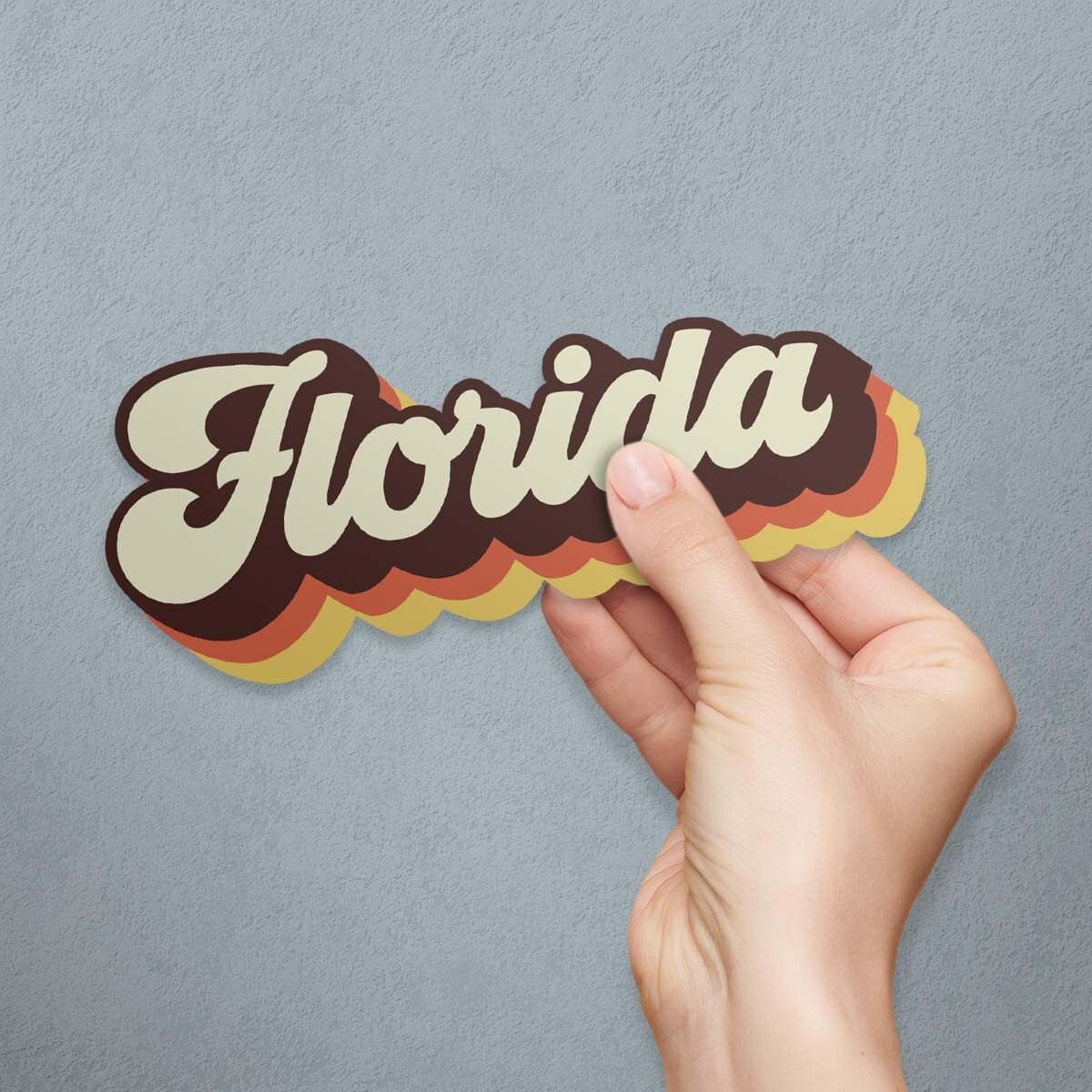 Bumper Sticker: Florida Groovy 70s Colors, Retro FL, US State Souvenir