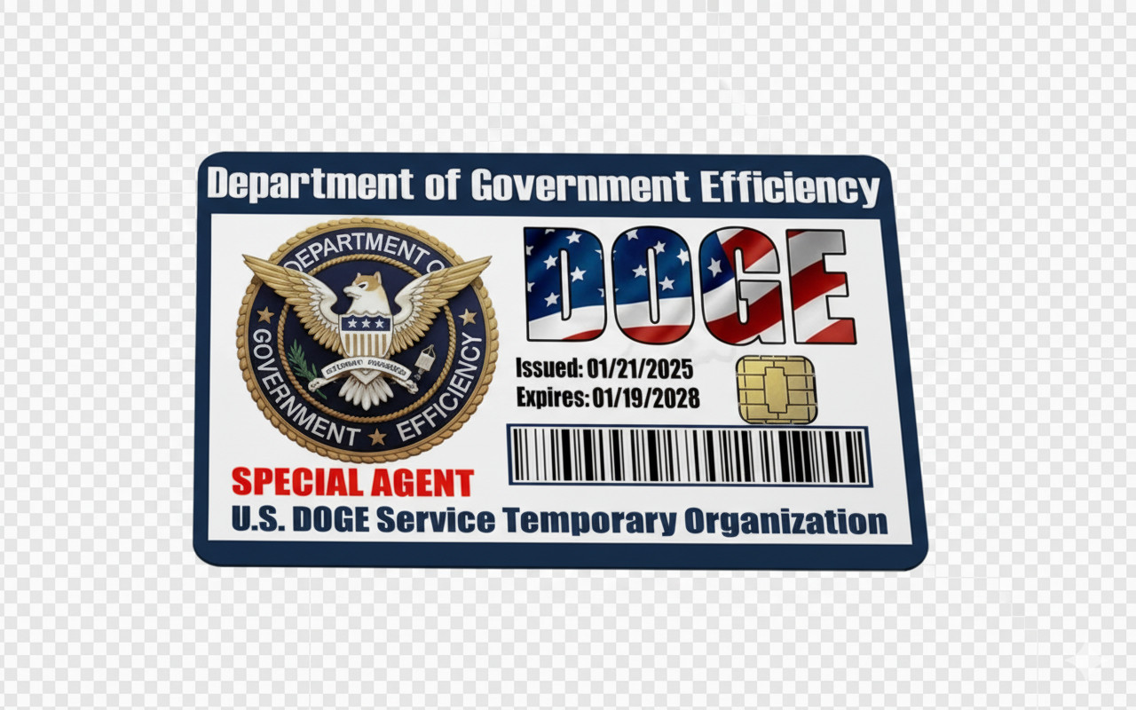 4-Pack DOGE Department of Government Efficiency Credit Card Skin Stickers, Fits
