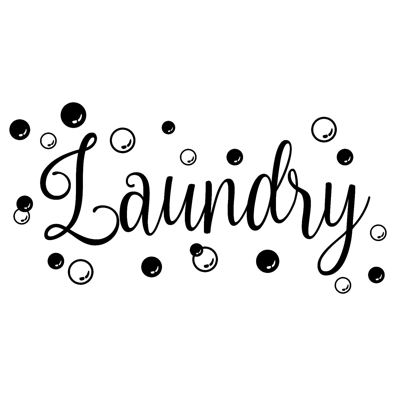 LAUNDRY with BUBBLES Vinyl Decal Sticker – Laundry Room Sign Soap Washer Dryer