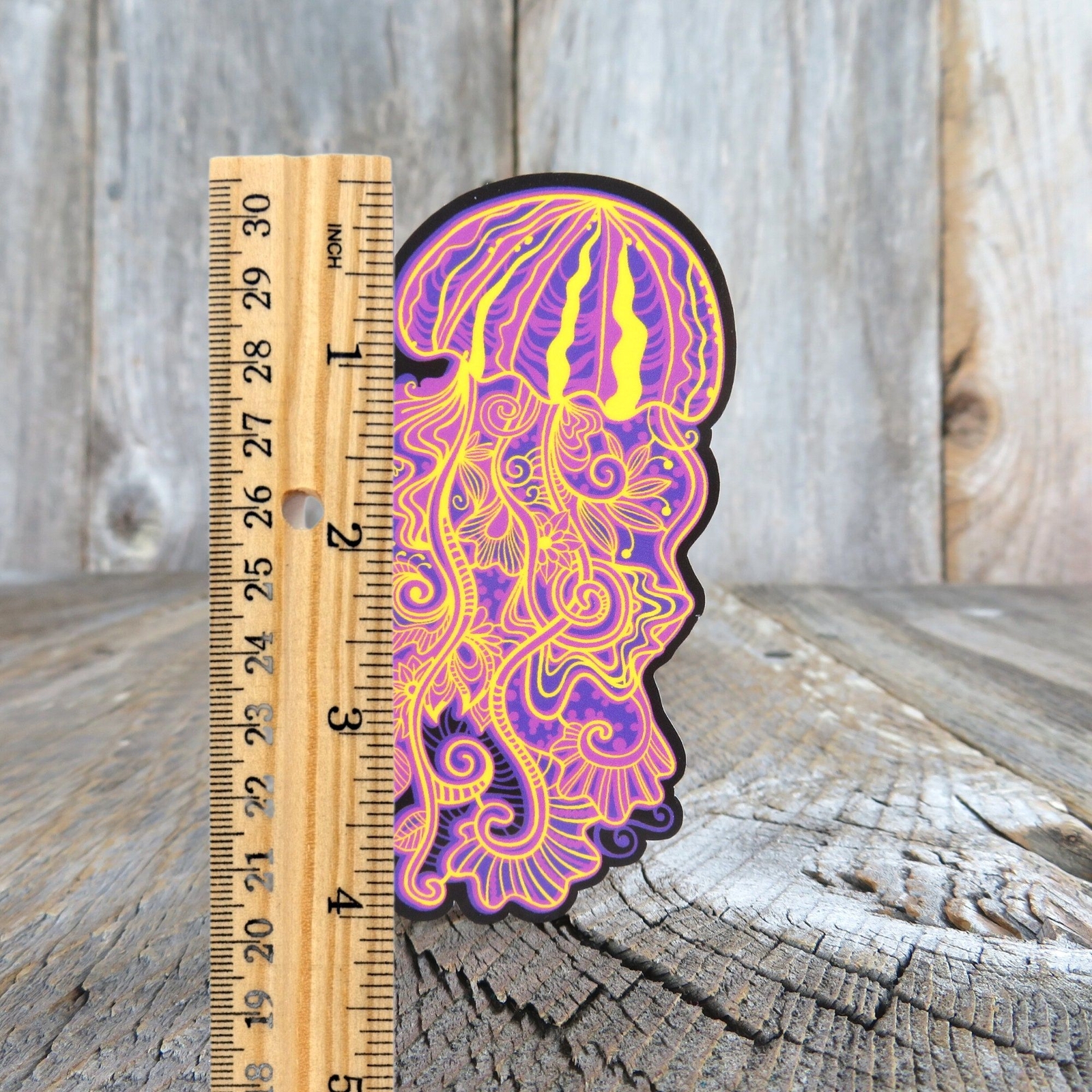 Jellyfish Sticker Bright Pink Yellow Purple Waterproof Ocean Life Marine Fish