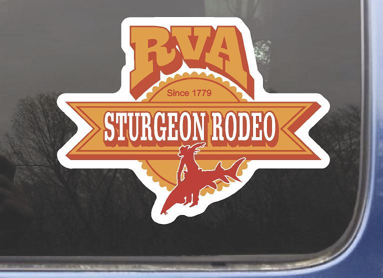 Richmond Virginia James River RVA Sturgeon Rodeo Novelty Printed Vinyl Sticker