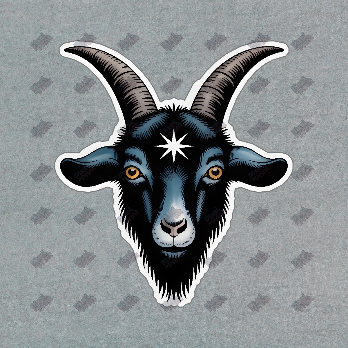 Mystical Black Goat Sticker Occult Symbolism Edgy Decor for #9037