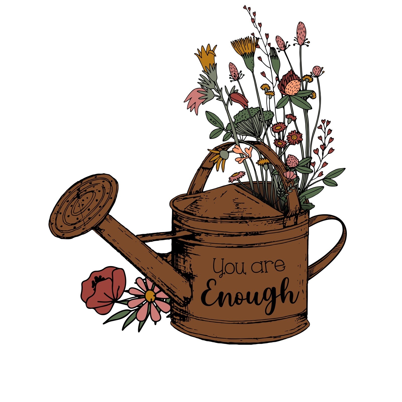 4” You Are Enough Sticker Grown Strong Mental Health Decal Retro Cute