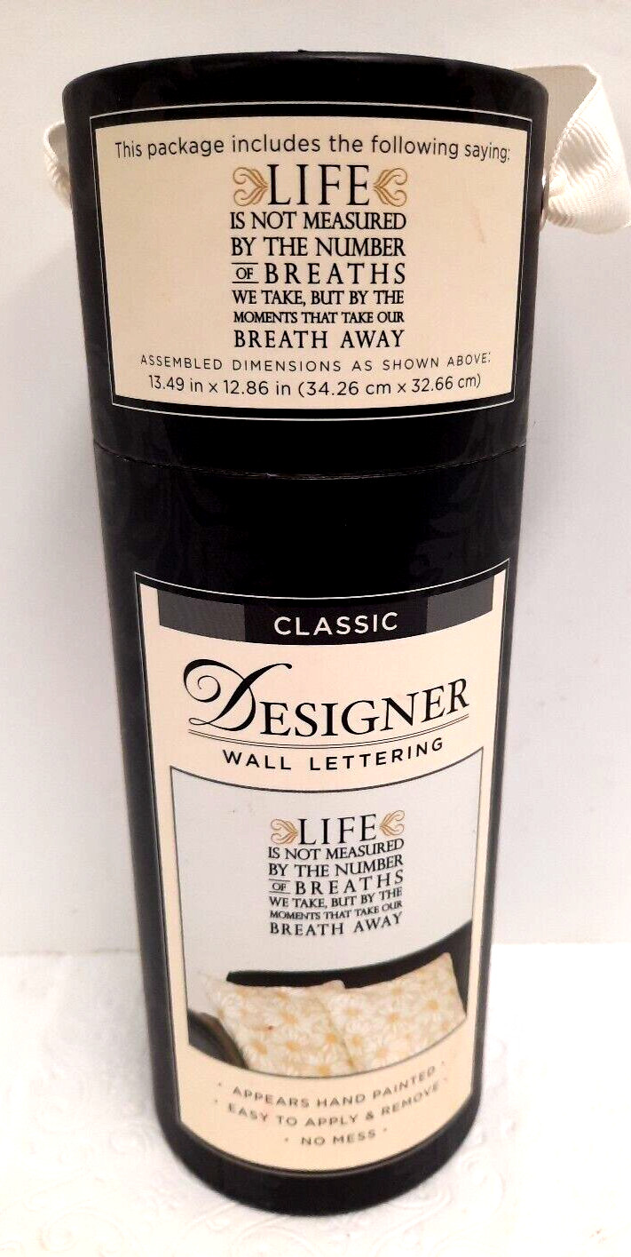 DCWV Designer Wall Lettering 'Life Is Not Measured by" Easy to Apply/Remove