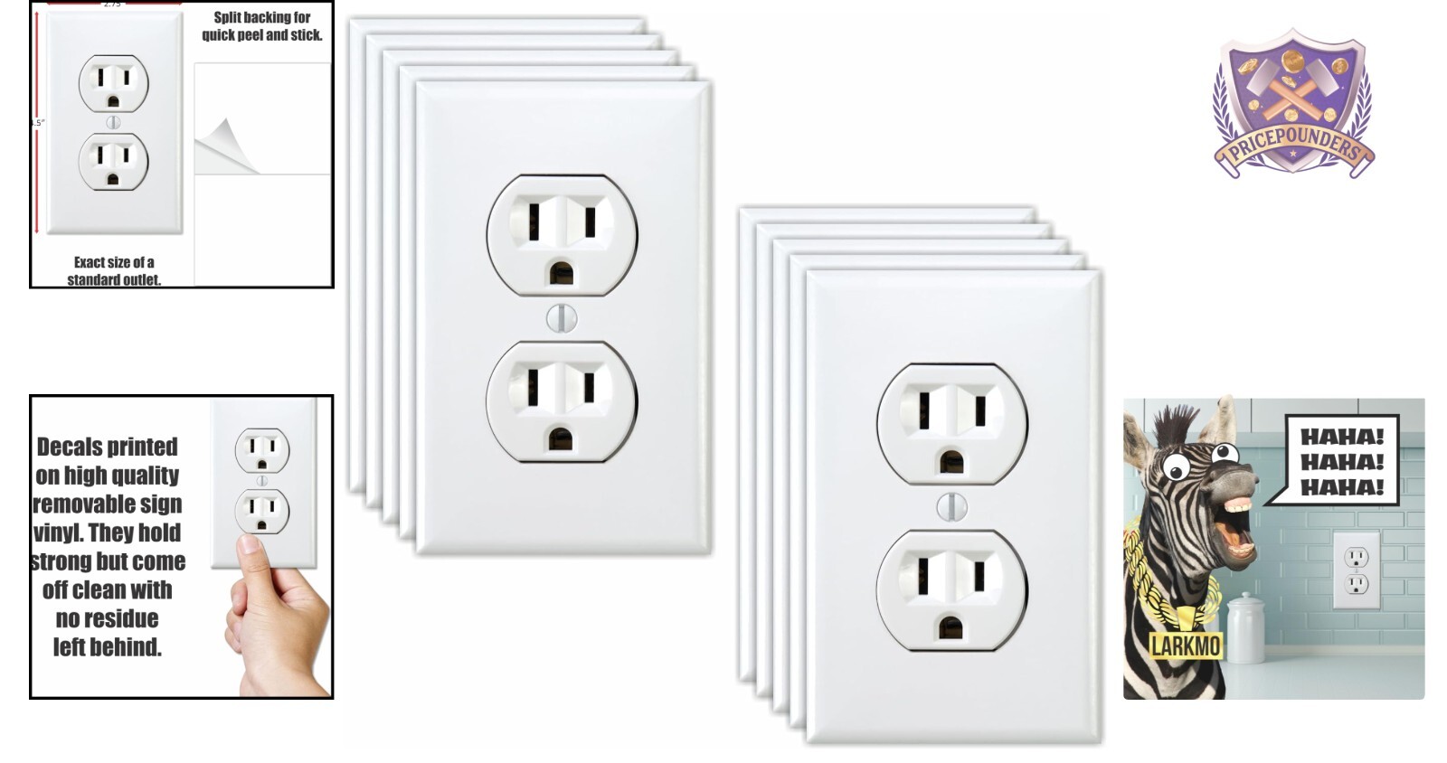 Rectangular Funny Electrical Sticker Set – 10 Indoor Prank Decals for All Ages