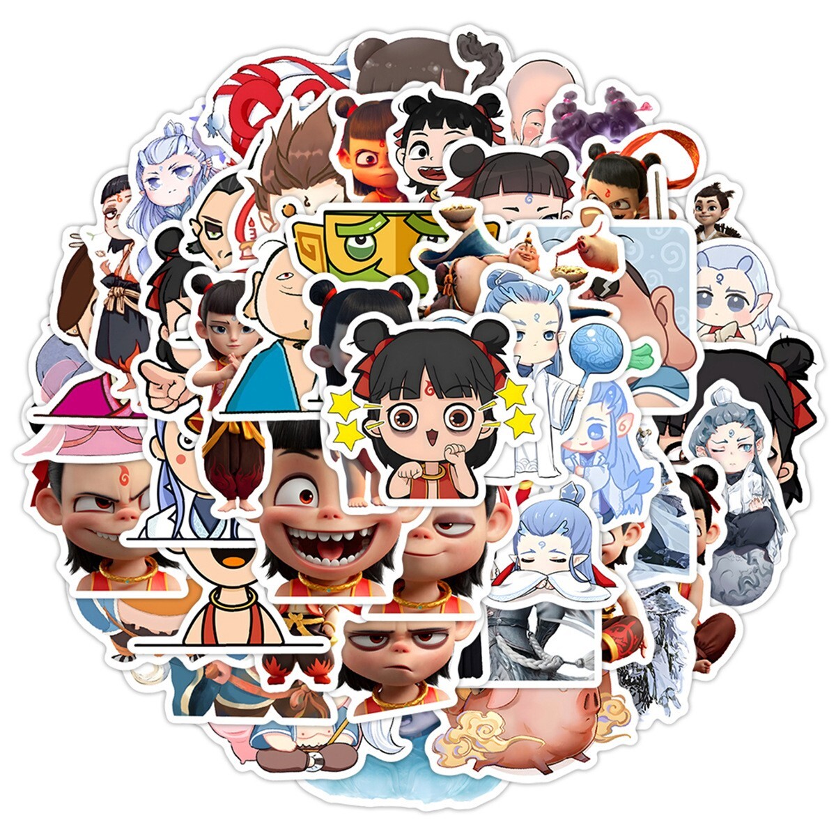 50pcs Waterproof Vinyl Stickers Ne Zha Animation Luggage Phone Laptop Car Window