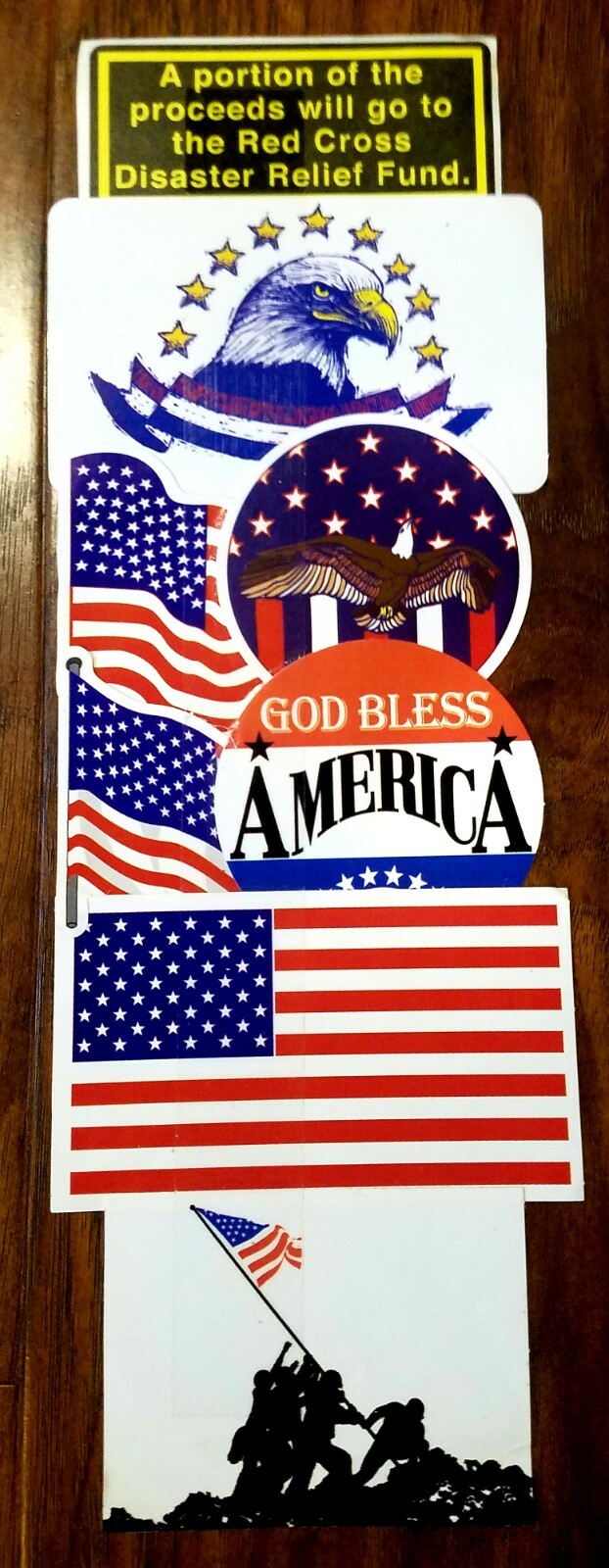 US Flag Patriotic Series Stickers Full Set of 7 Vending Machine Decals God Bless
