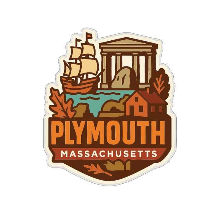 Plymouth Sticker Decal Vinyl Die-Cut City Skyline Landmark Design
