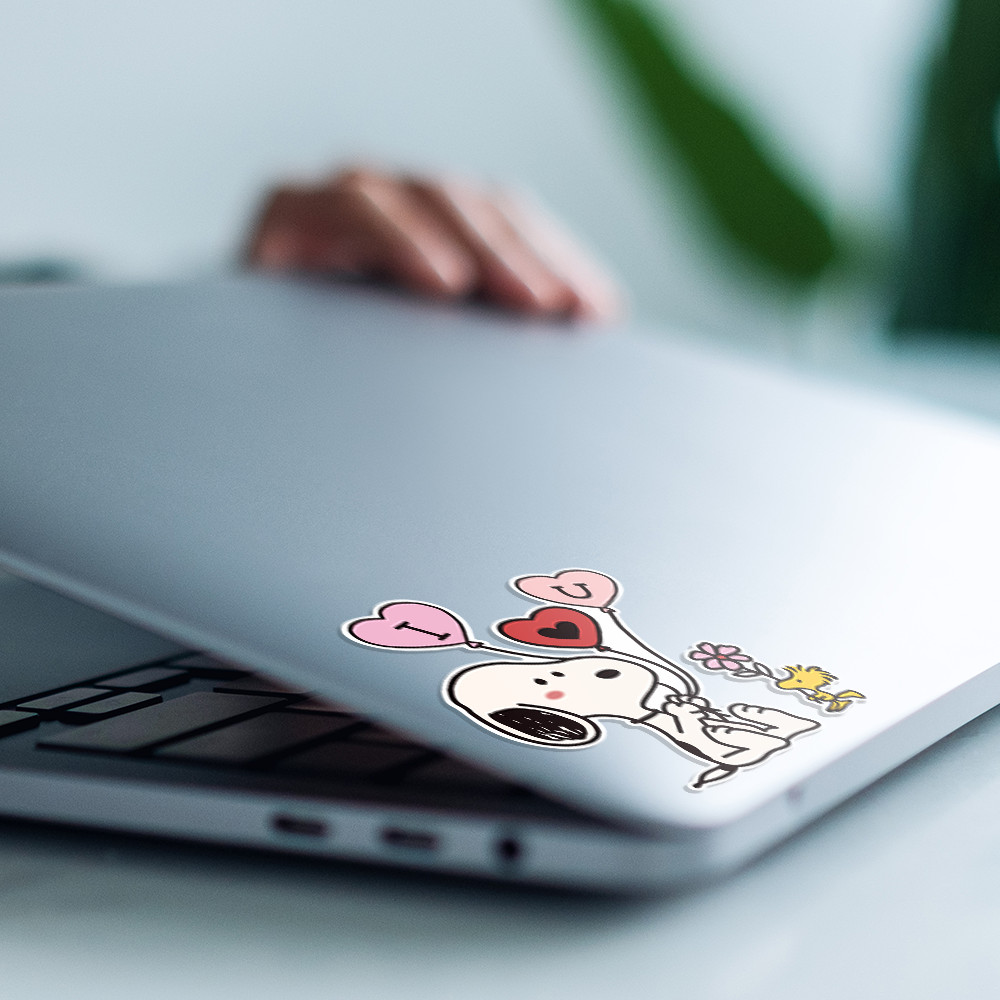 Peanuts Snoopy and Woodstock Sticker – Aesthetic Vinyl 4.2" W x 5" H