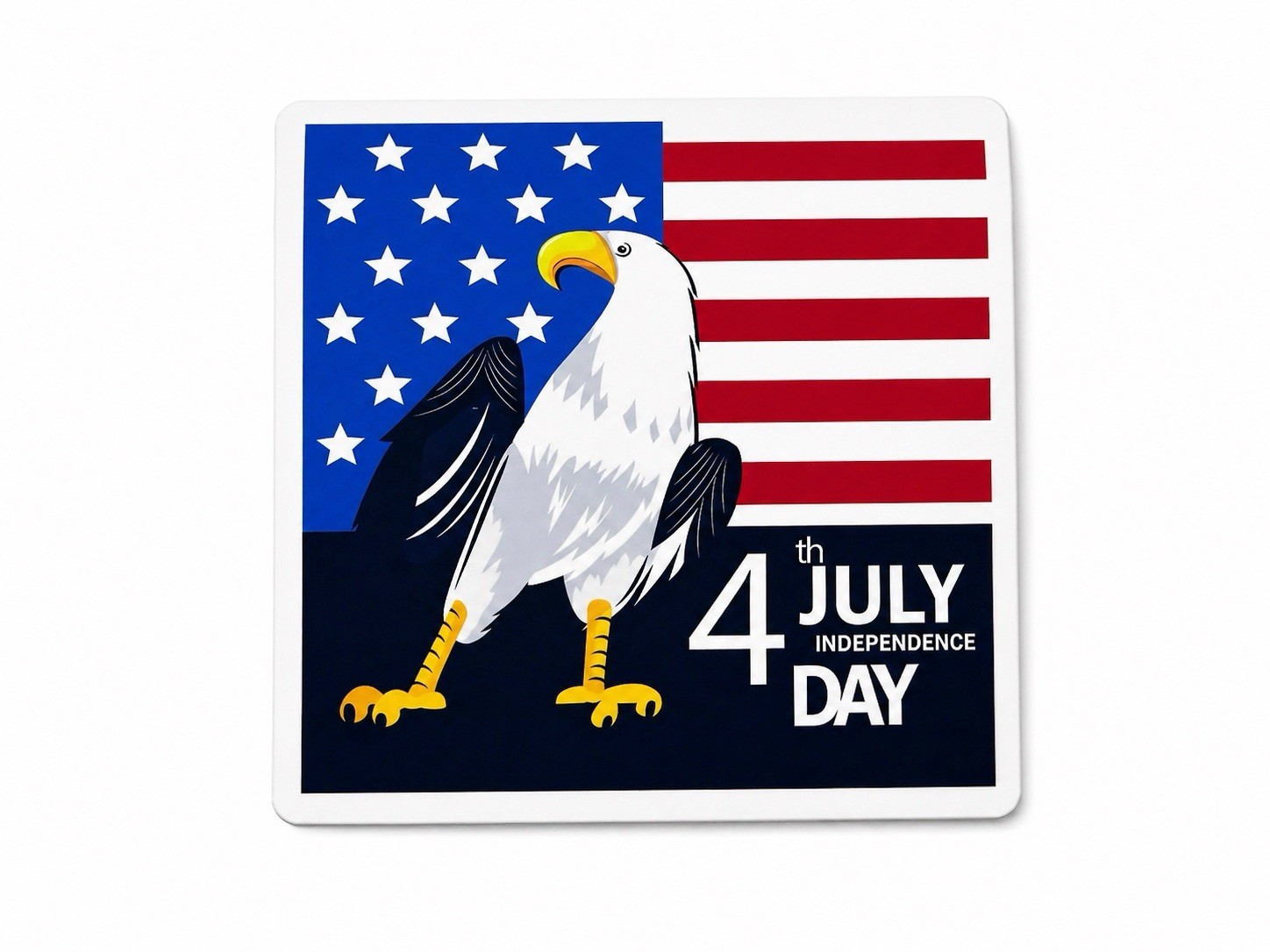 4th of July Patriotic Stickers Set 7 USA Flag Decals 2in Free Ship