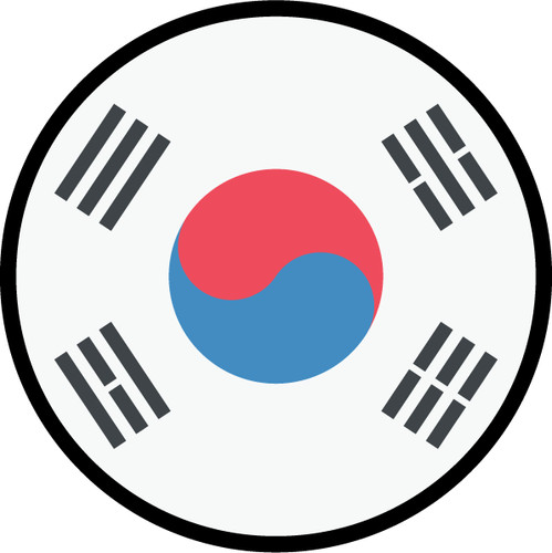 South Korea Flag Circle Sticker Decal