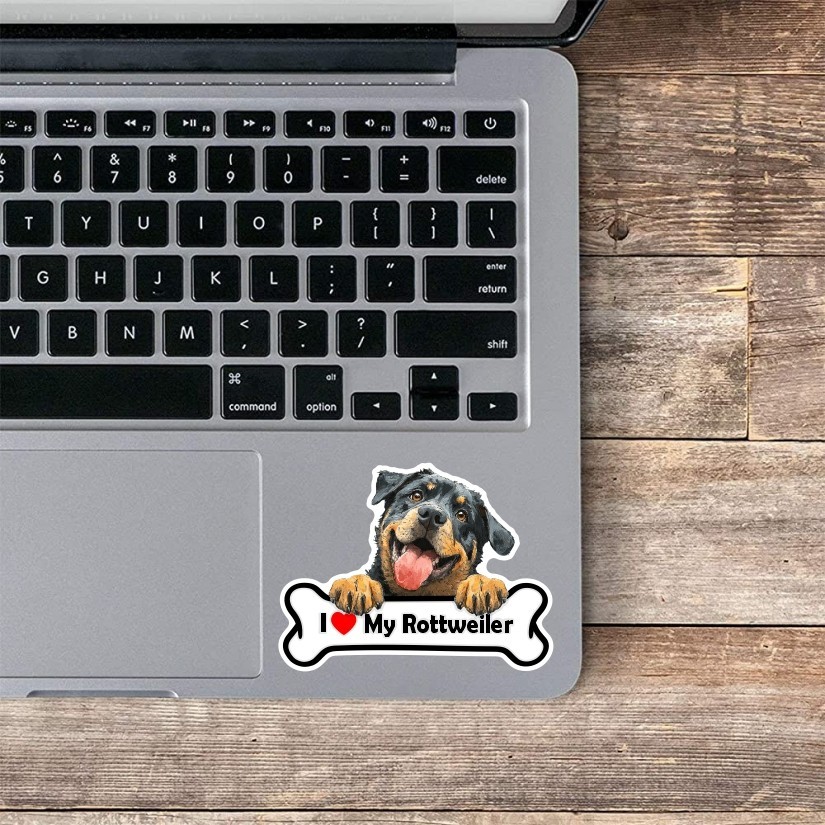 I Love My Rottweiler Sticker Vinyl Decal | Car Laptop Water Bottle