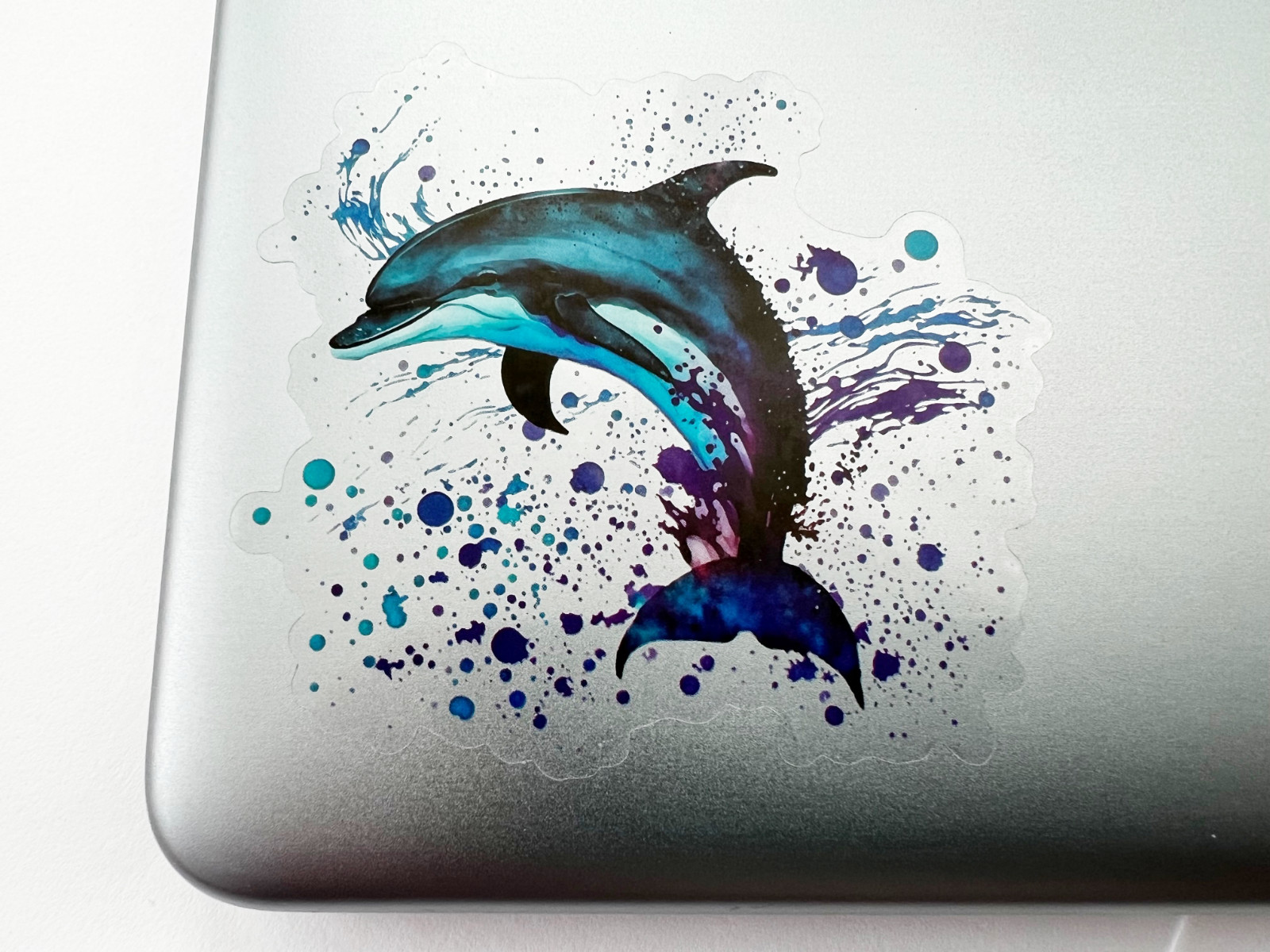 Colorful Dolphin 3 Inch Transparent Sticker Ocean Fishing Nature Decal
