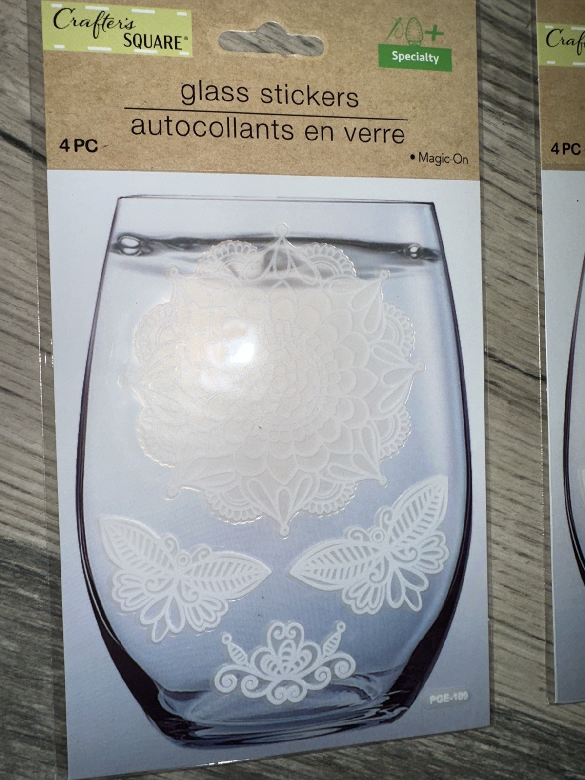 Glass Stickers 4-Piece Mandala White Decals For Your Crafts Lot Of 3