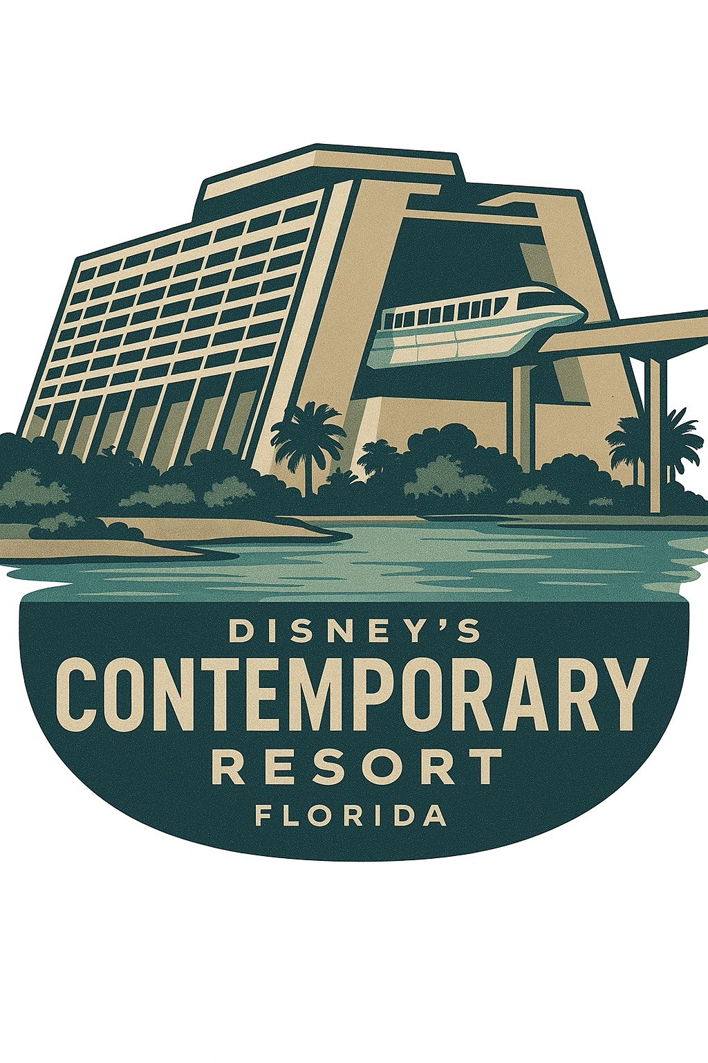 Contemporary Resort 3” Tall Vinyl Sticker Travel Trip Souvenir Florida Disney