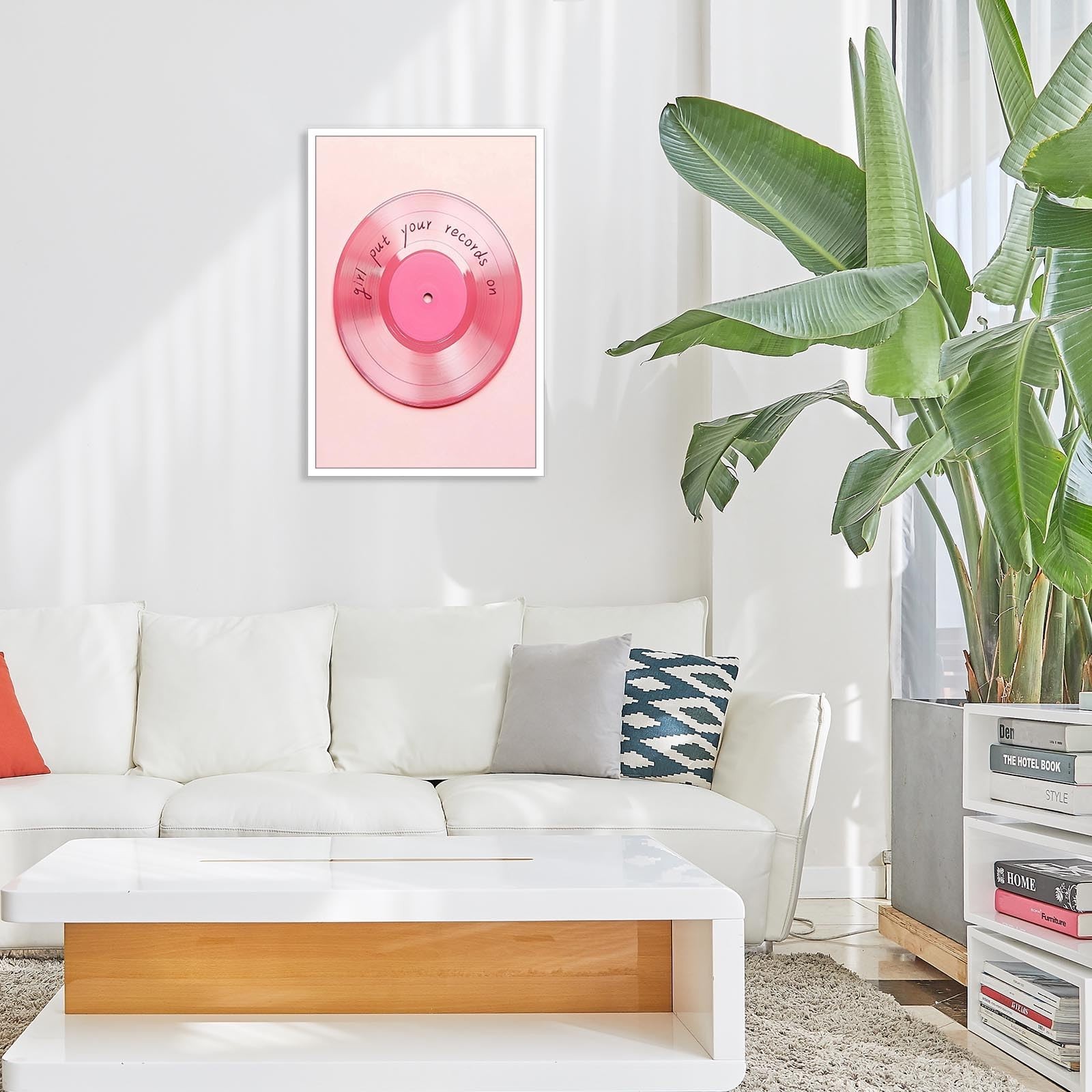 LRCYBMN Vintage Light Pink Vinyl Record Wall Art Poster Retro Maximalist Ecle…