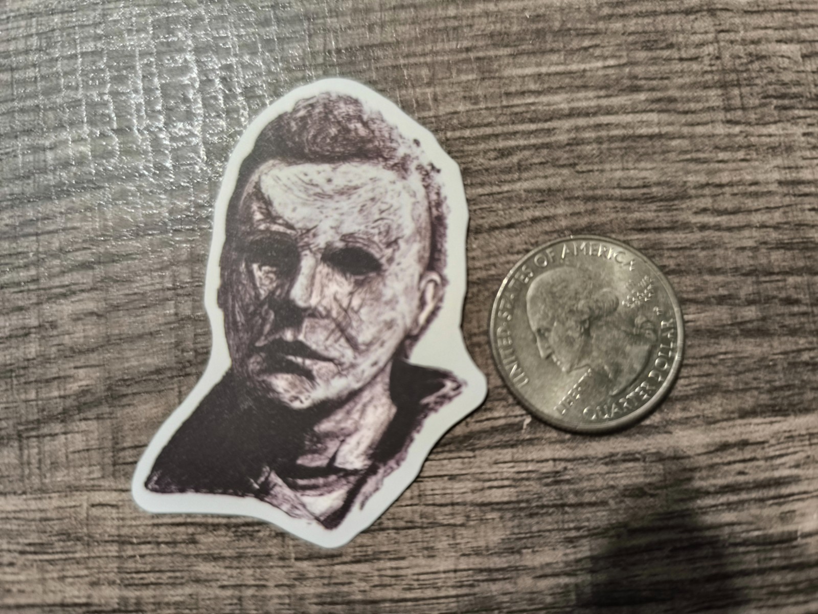 Michael Myers Sticker Halloween Horror Free USA S&H Face Mask Head Black & White