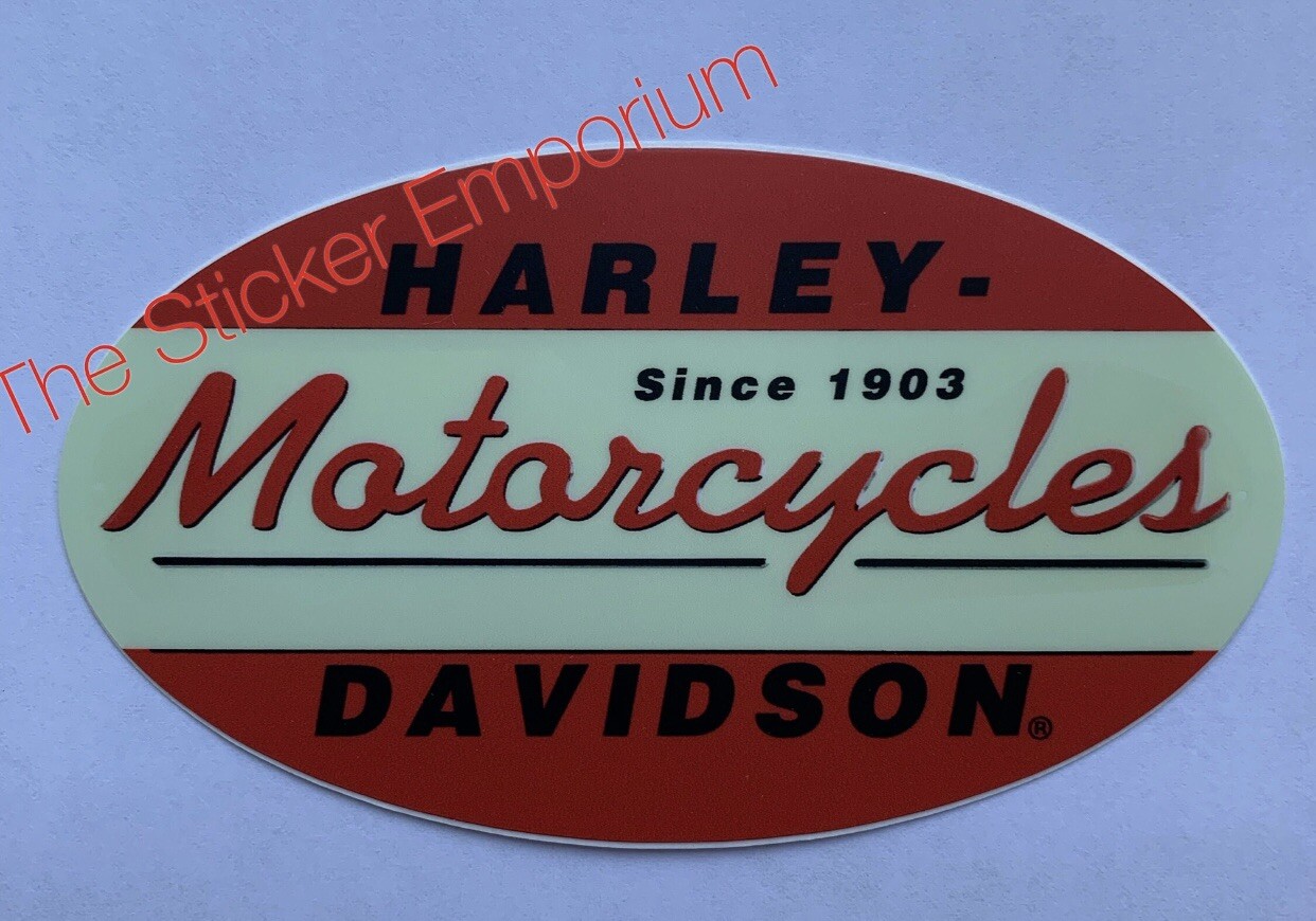 Vintage Style HD Motorcycle Sticker Helmet Tank Toolbox Car Retro Patch Decal