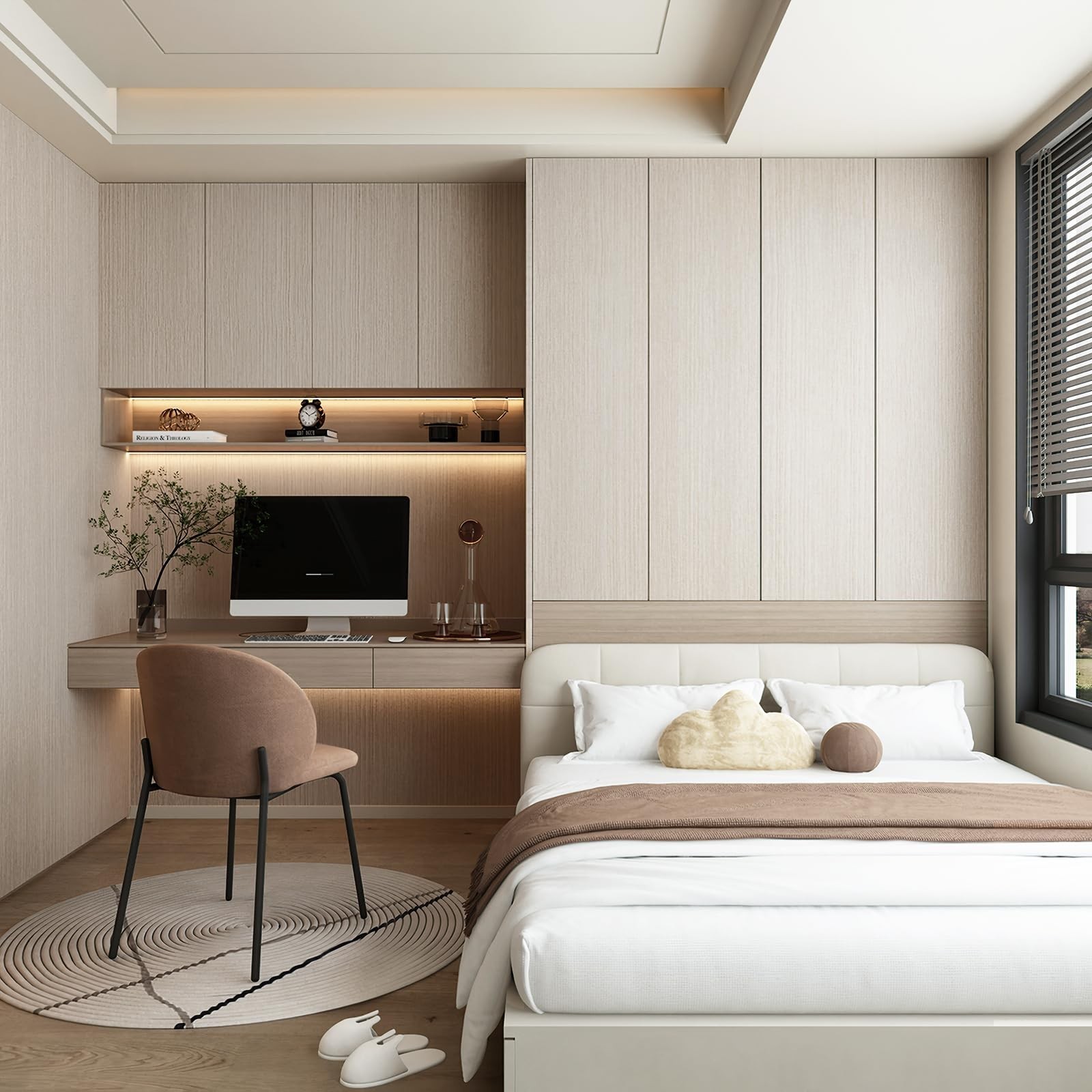Cream Wood Grain Contact Paper Peel and Stick Wood Wallpaper Waterproof Remov…