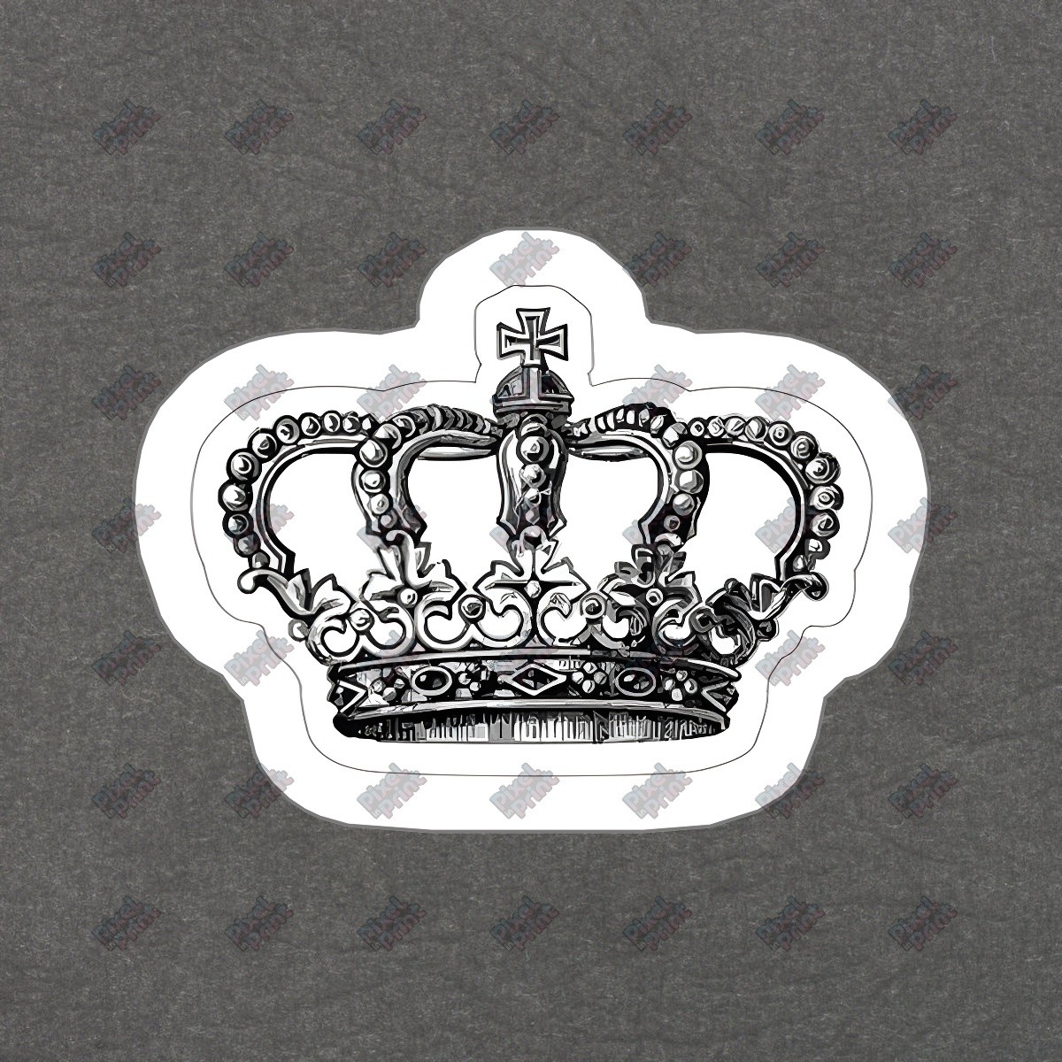 Vintage Crown Vinyl Sticker Royalty Decal for Laptops, Water Bottles, #582155