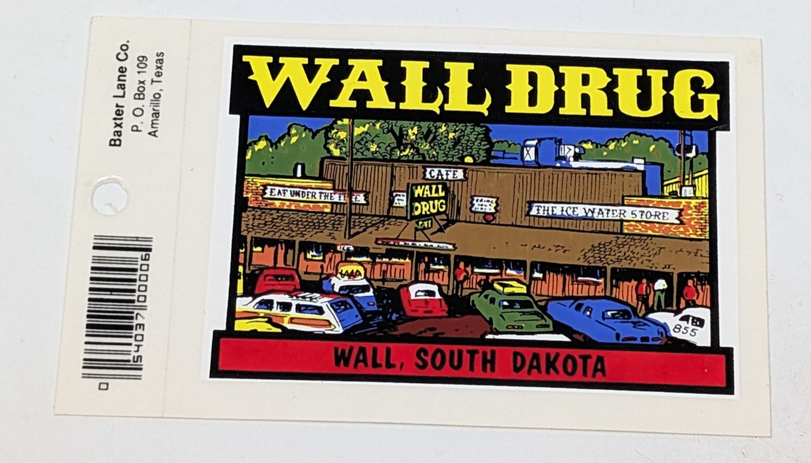 Vintage Baxter Lane Decal Wall Drug South Dakota Art Travel Cars State America