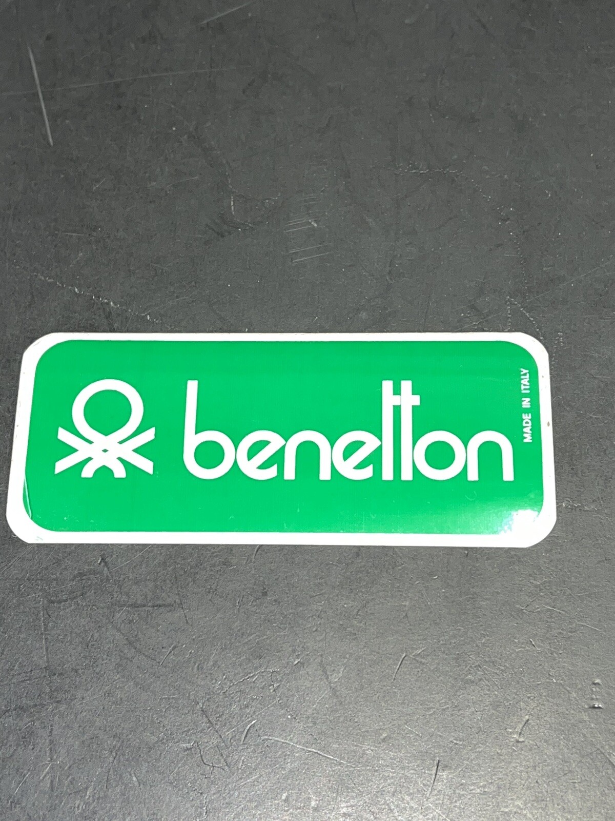 Benetton Vintage Clothing Stickers 80s Green