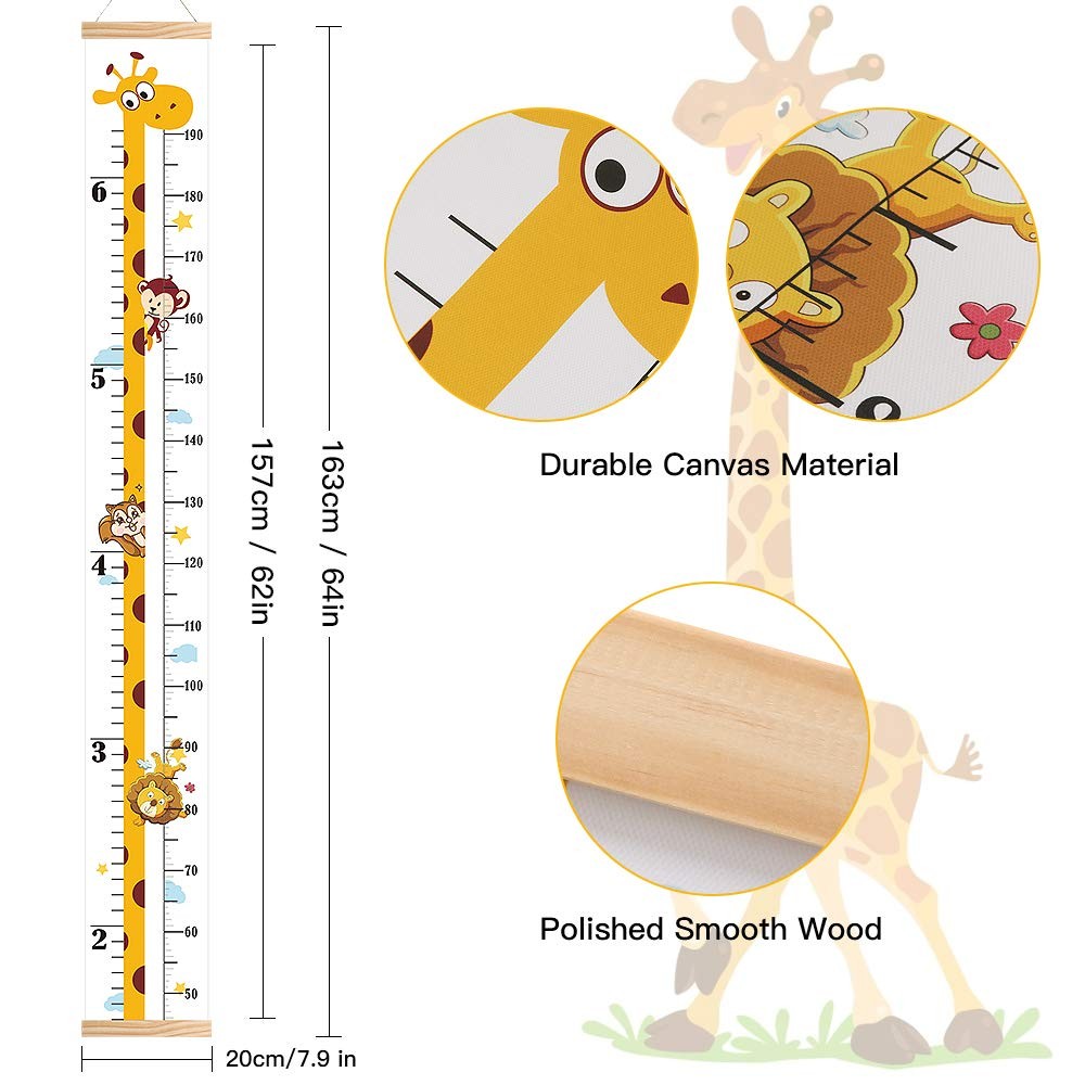 Baby Height Growth Chart, Canvas Chart 64×7.9 Inch (Pack of 1), Yellow