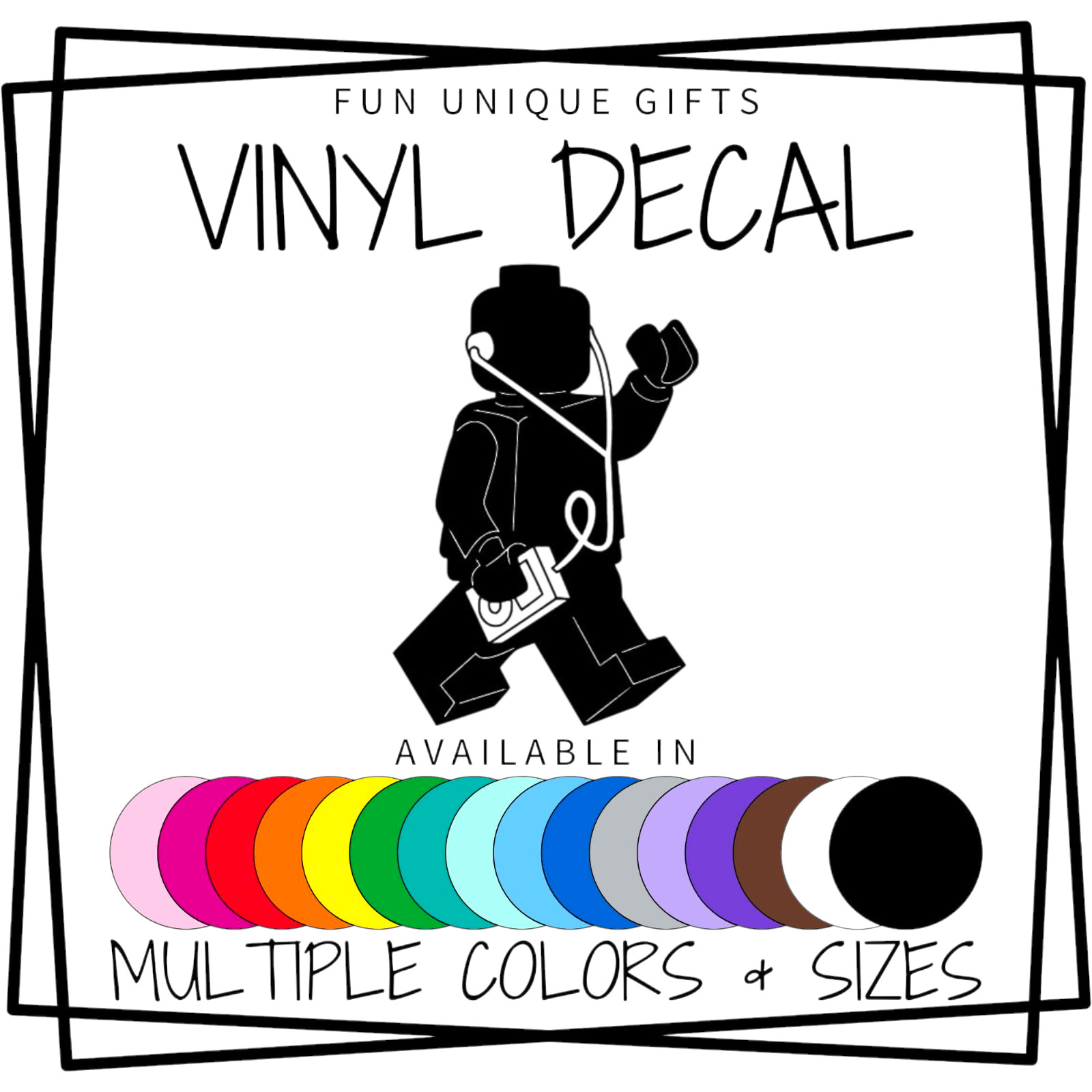 Lego Vinyl Decal Sticker -Multiple Colors & Sizes- SHIPS FREE!