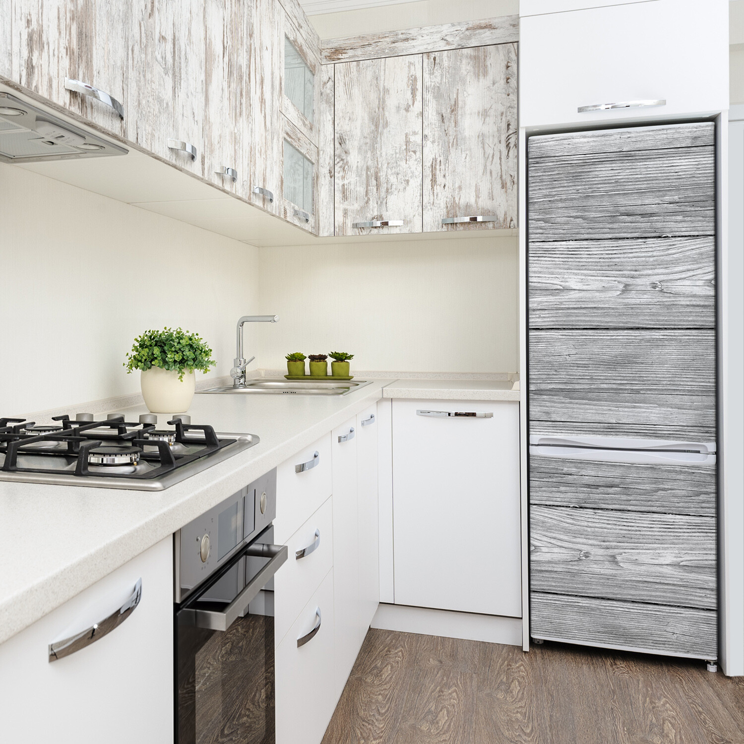 Magnet Sticker Refrigerator removable Peel & Stick Decal Wooden background