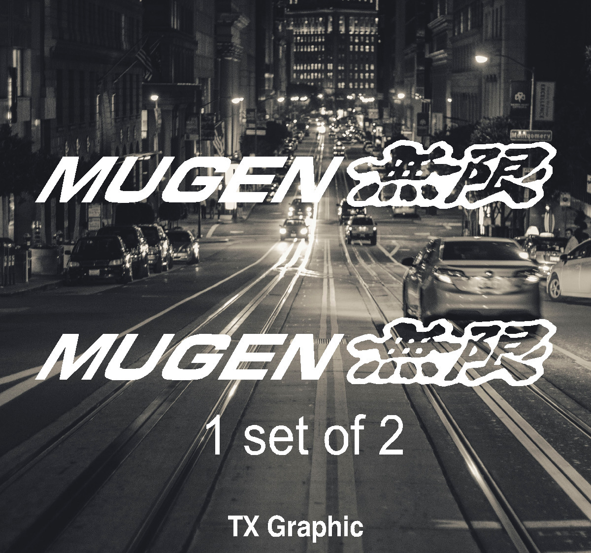 MUGEN Decal Kanji Vinyl Sticker Motorsports JDM Civic Accord Integra, set of 2