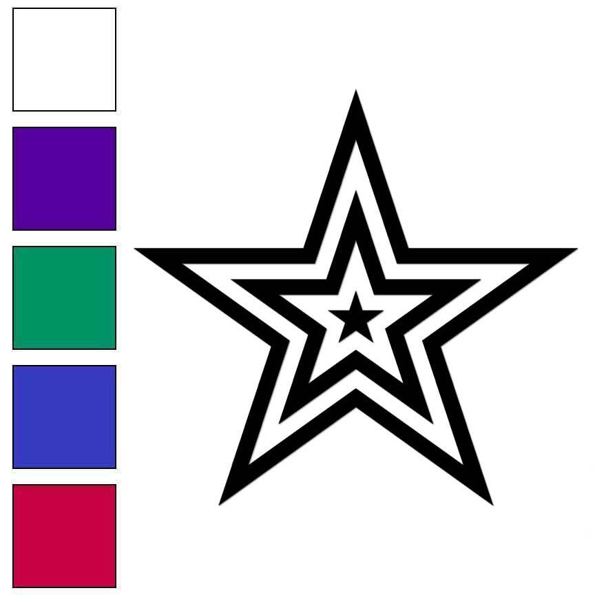 Stars Inside Stars, Vinyl Decal Sticker, Multiple Colors & Sizes #6738